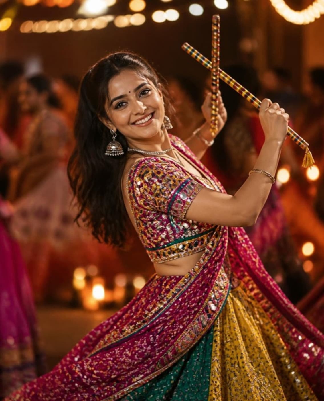 Example result for Navratri Garba Dandiya AI Photo Prompt for Claude / ChatGPT / Gemini (Girl, Boy, Couple)